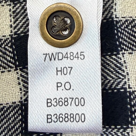 Lucky Brand Long Sleeve Flannel Button Down Shirt Women S Black White Checkered - Picture 6 of 7